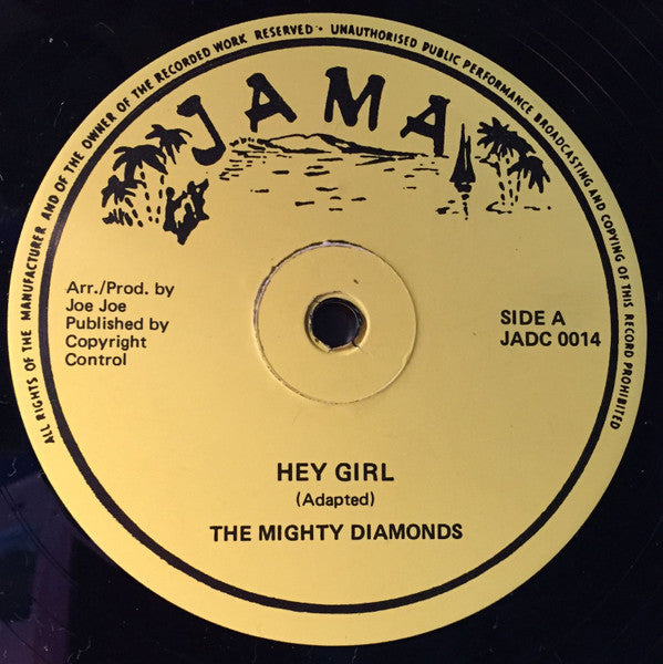 Image of Front Cover of 12" - VG/VG+ - THE MIGHTY DIAMONDS / JUNIOR BYLES & I-ROY, Hey Girl / Fade Away / Rootsman (Jama; JADC 0014, UK ), ,  - 4126073E