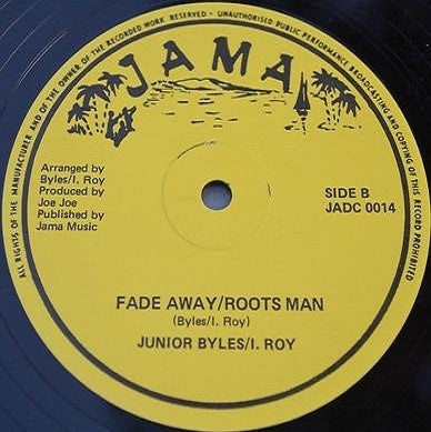 Image of Back Cover of 12" - VG/VG+ - THE MIGHTY DIAMONDS / JUNIOR BYLES & I-ROY, Hey Girl / Fade Away / Rootsman (Jama; JADC 0014, UK ), ,  - 4126073E