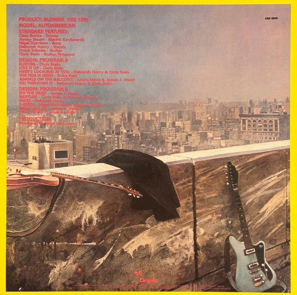 Image of Back Cover of LP - VG/VG - BLONDIE, Autoamerican (Chrysalis Blue/White Labels; CHE 1290, Canada 1980, Inner, DX Runout Side A, TLC Tunout Side B), A few light marks, Inner quite crinkled ,  - 4116074C