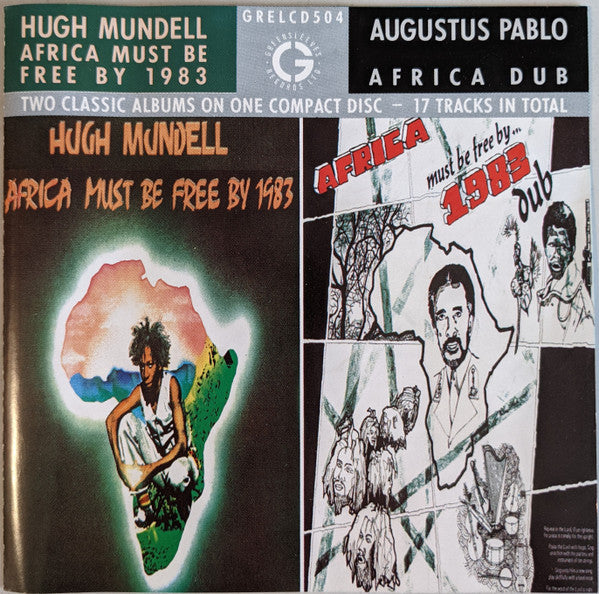 Image of Front Cover of CD - VG+/VG+ - HUGH MUNDELL / AUGUSTUS PABLO, Africa Must Be Free By 1983 / Africa Dub (Greensleeves Records; GRELCD 504, UK 1990, Jewel Case), ,  - 4136058E