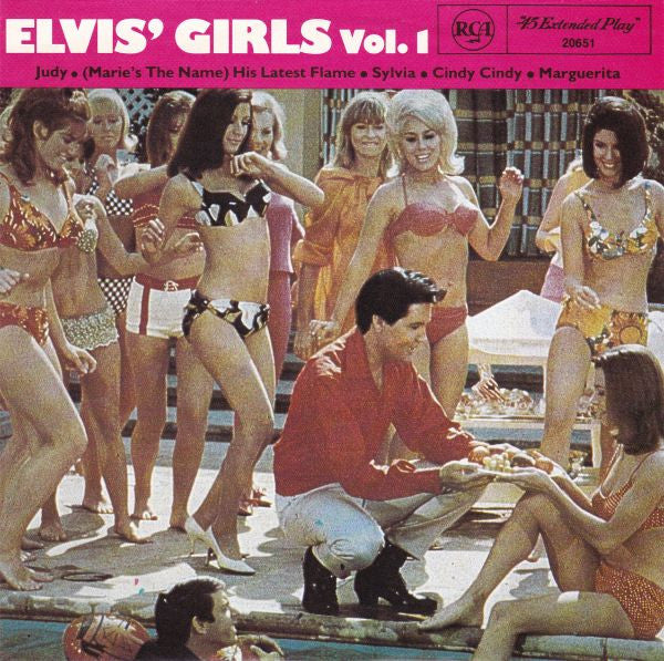Image of Front Cover of 7" EP - VG/VG - ELVIS PRESLEY, Elvis' Girls Vol. 1 (RCA ; 20651, Australia 1982, Fold Over Sleeve), Sleeve Creased,  - 4126098E