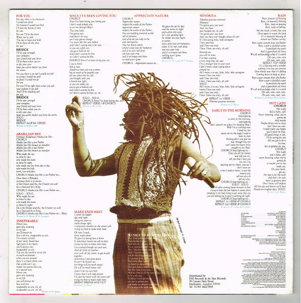 Image of Back Cover of LP - VG+/VG+ - DENNIS BROWN, Inseparable (J&W Records; WKLP 7, UK 1987), ,  - 4126129E