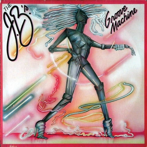 Image of Front Cover of LP - G+/VG+ - THE J.B.'S, Groove Machine (Drive; 111, US 1979), Sleeve has edgewear and a tear top left that removes some of the cover image (band logo).,  - 4126064E