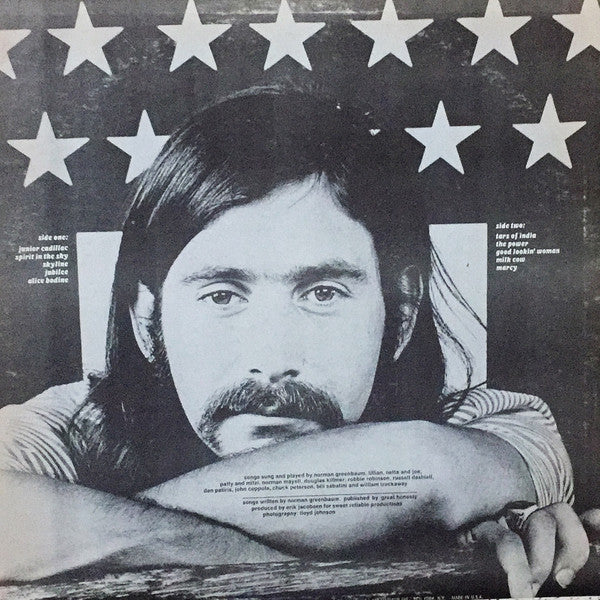 Image of Back Cover of LP - VG/G+ - NORMAN GREENBAUM, Spirit In The Sky (Reprise Records; RS 6365, US 1969, Pasteback Sleeve, Company Inner, Pitman Pressing With Customatrix), Hairlines and some mottling,  - 4116079C