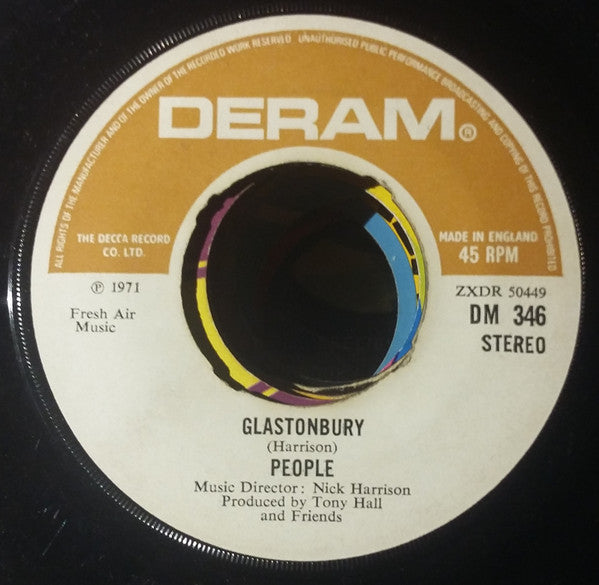 Image of Back Cover of 7" EP - VG/VG - PEOPLE, In Ancient Times / Glastonbury (Deram ; DM 346, UK 1971, Company Sleeve, Axelrodish Version Of 'Jerusalem'), ,  - 4126088E