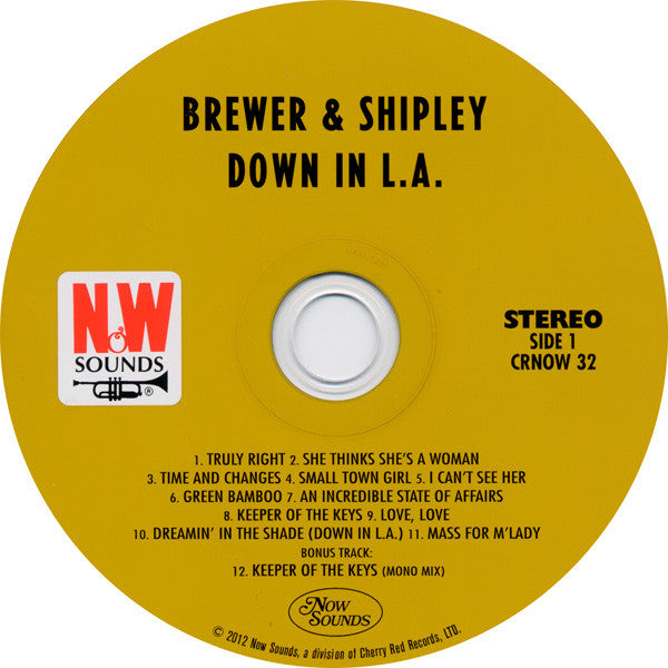 Image of Label Cover of CD - VG+/VG+ - BREWER & SHIPLEY, Down In L.A. (Now Sounds; CRNOW 32, UK 2012, Jewel Case), ,  - 4136064E