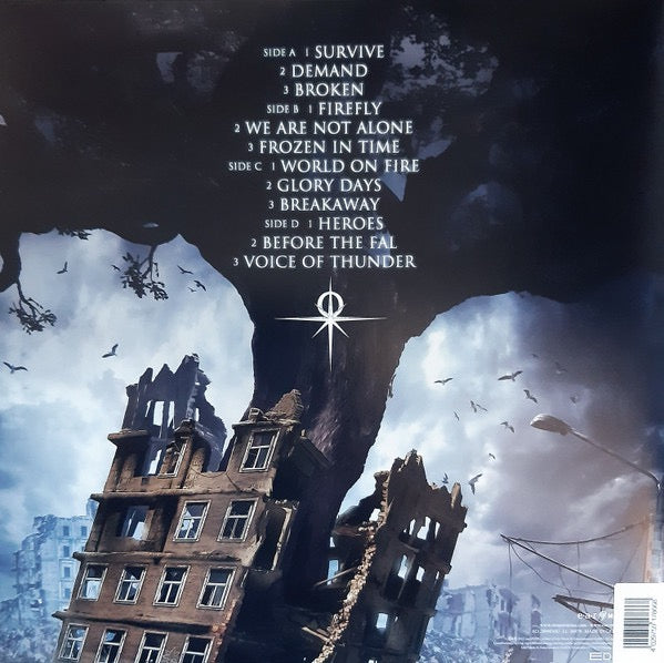 Image of Back Cover of 2xLP - EX/VG - STRATOVARIUS, Survive (Ear Music; 0212809EMU, Europe 2022, Gatefold, 2 Inners, Marbled Burgundy Vinyl), Still In Opened Shrinkwrap With Hype Sticker,  - 4116116C