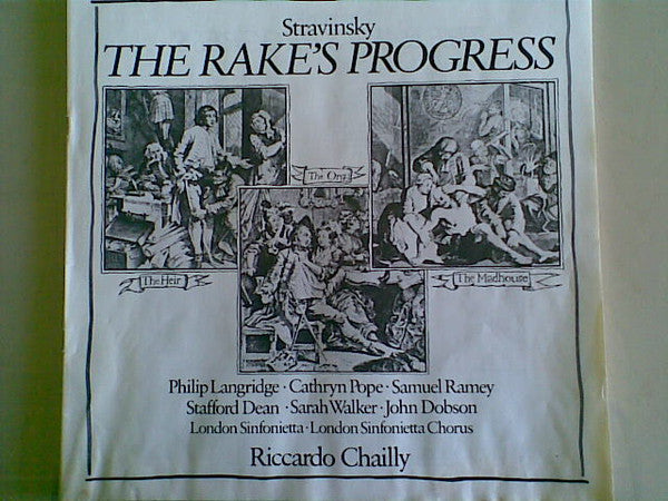 Image of Back Cover of 3xLP - VG+/VG+ - RICCARDO CHAILLY, LONDON SINFONIETTA, Stravinsky: The Rake's Progress (Decca; 411 644-1, UK 1984, Box Set, Booklet), ,  - 4126241E