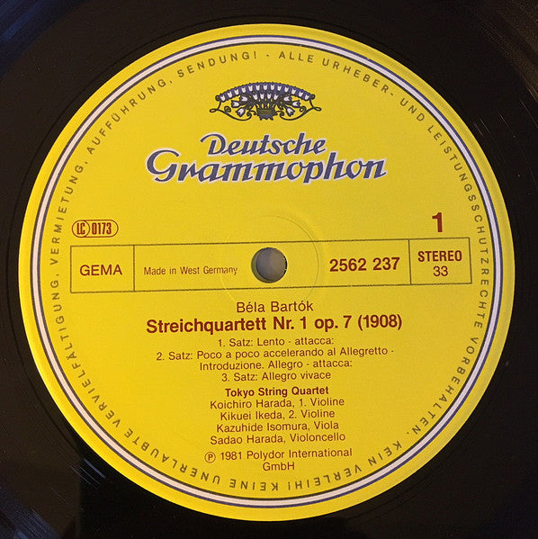 Image of Label Cover of 3xLP - VG+/VG+ - TOKYO STRING QUARTET, Bart k: Die 6 Streichquartette=The String Quartets=Les Quatuors   Cordes (Deutsche Grammophon; 2740 235, Germany 1981, Box Set, Booklet), ,  - 4126242E