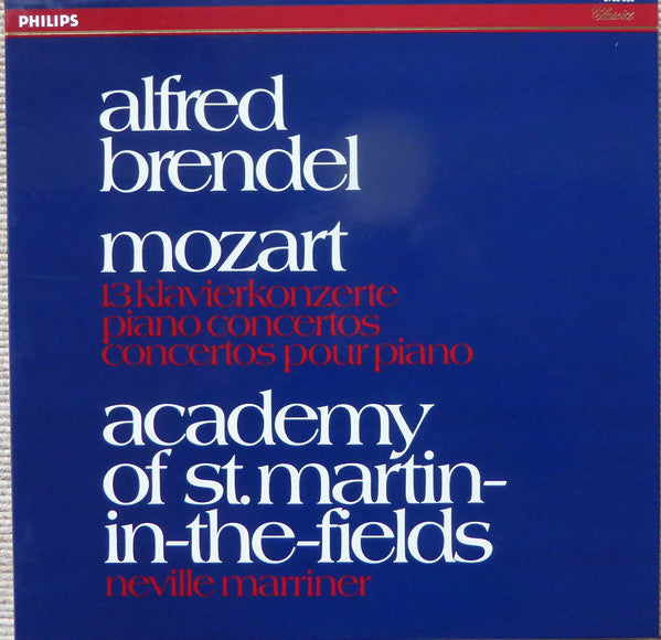 Image of Back Cover of 13xLP - VG+/VG+ - ALFRED BRENDEL, THE ACADEMY OF ST. MARTIN-IN-THE-FIELDS, NEVILLE MARRINER, Mozart: The Piano Concertos (Die Klavierkonzerte - Les 23 Concertos Pour Piano) (Philips; 412 856-1, Netherlands , Box Set, Booklet), ,  - 4126244E