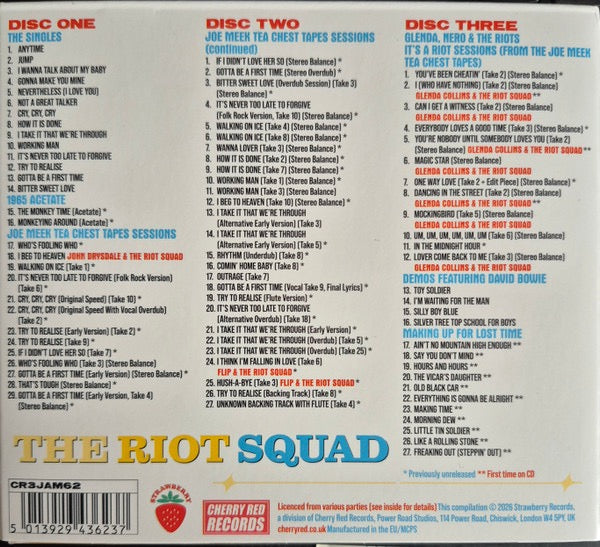Image of Back Cover of 3xCD - VG+/VG+ - THE RIOT SQUAD, Take It That We're Through Anthology 1965-1967 (Strawberry ; CR3JAM62, UK 2026, Triple Digipak), ,  - 4136099E