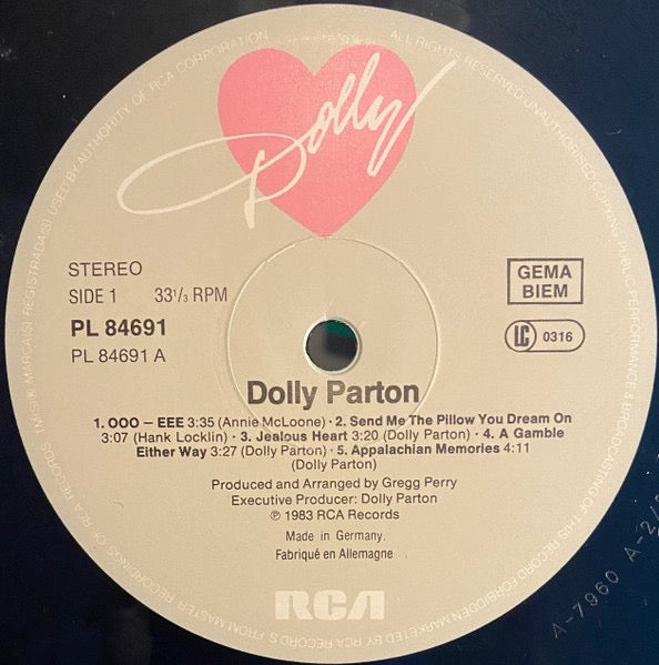 Image of Label Cover of LP - VG/G+ - DOLLY PARTON, Burlap & Satin (RCA; PL 84691, Germany 1983, Inner), Hairlines and some mottling,  - 4116181C