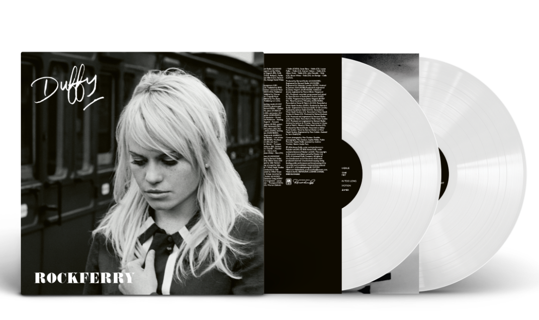 Image of Front Cover of 2xLP - NEW/NEW - DUFFY, Rockferry (UMR; 6104686, UK 2026, Inner, Limited Edition White Vinyl), , Duffy's Rockferry featuring the complete 17-track deluxe edition available on vinyl for the very first time, plus additional rare bonus track "Stay With Me Baby", making this the definitive edition for collectors and fans. - 9418116C