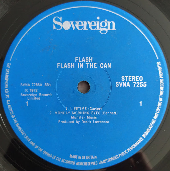 Image of Label Cover of LP - VG/VG+ - FLASH, In The Can (Sovereign; SVNA 7255, UK 1973, Gatefold), Light edge wear and sticker residue. Clean disc.,  - 4146092S