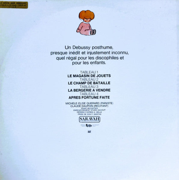 Image of Back Cover of LP - VG+/VG+ - MICH�LE-ELISE QU�RARD, CLAUDE DAUPHIN, Debussy: La Boite A Joujoux (Saravah; SH 10 010, France , Laminated Gatefold Sleeve), ,  - 4126269E