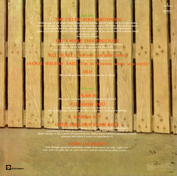 Image of Back Cover of LP - VG+/VG - KEVIN ROWLAND & DEXYS MIDNIGHT RUNNERS, Too-Rye-Ay (Mercury; MERS 5, UK 1982, Inner, A//5 R  B//4 W), ,  - 4116216C