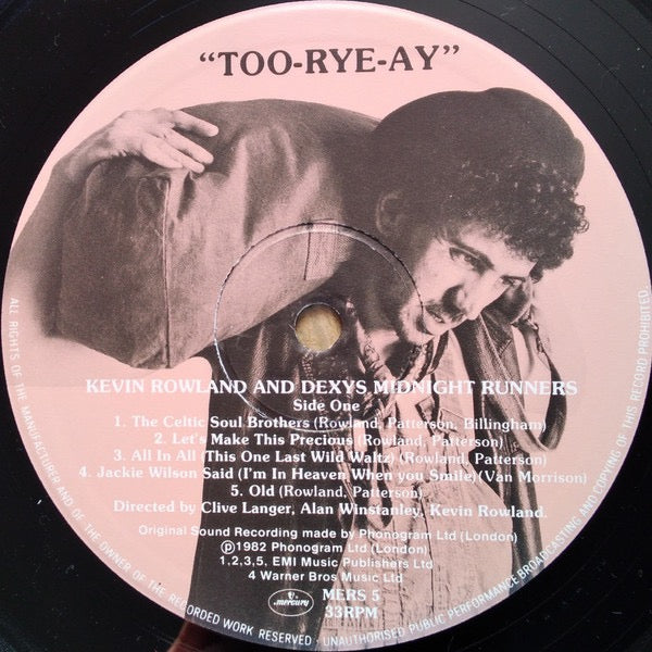 Image of Label Cover of LP - VG+/VG - KEVIN ROWLAND & DEXYS MIDNIGHT RUNNERS, Too-Rye-Ay (Mercury; MERS 5, UK 1982, Inner, A//5 R  B//4 W), ,  - 4116216C