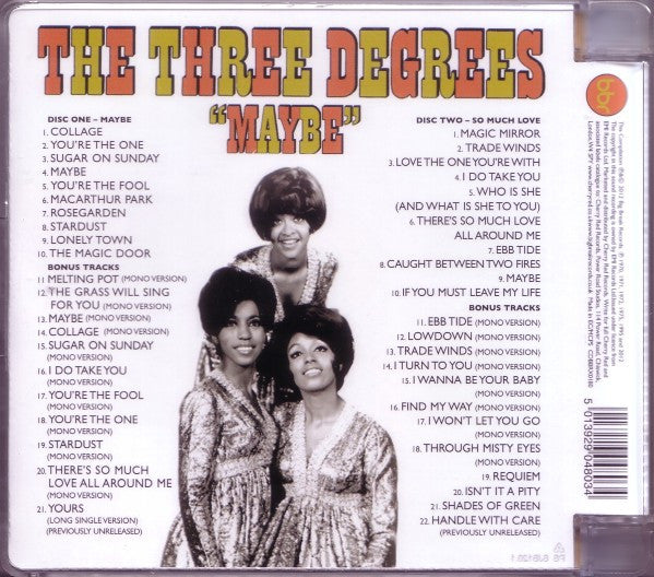 Image of Back Cover of 2xCD - VG+/VG - THE THREE DEGREES, Maybe (Big Break Records; CDBBRX0180, UK 2012, Super Jewel case), ,  - 4136160E