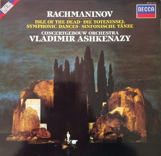 Image of Front Cover of LP - VG+/VG+ - VLADIMIR ASHKENAZY, CONCERTGEBOUW ORCHESTRA, Rachmaninov: Isle Of The Dead / Symphonic Dances (Decca; 410 124-1, UK 1984), ,  - 4126273E