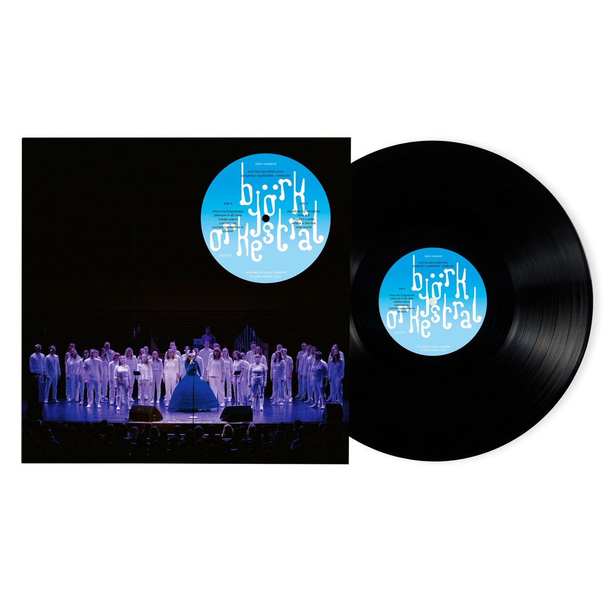 Image of Front Cover of LP - NEW/NEW - BJÖRK, Björk Orkestral – with the Hamrahlíð Choir (One Little Independent; TPLP2068, UK 2026, Black Vinyl), , The physical release of björk orkestral - with the hamrahlíð choir - part of the concert series that took place at Harpa concert hall in Reykjavik in 2021. The 24 October show featured the 50-person Hamrahlíð Choir conducted by Þorgerður Ingólfsdóttir and musician Bergur Þórisson on organ and featured songs primarily from Björk's album Medúlla. These concerts w