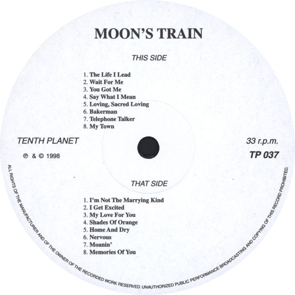 Image of Label Cover of LP - VG+/VG+ - MOON'S TRAIN, Moon's Train (Tenth Planet; TP037, UK 1998, Limited Edition, Numbered 756/1000), ,  - 4146146S
