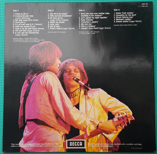 Image of Back Cover of 2xLP - VG/G+ - THE ROLLING STONES, Stones Story 1 (Decca Blue Labels; 6645 407, Netherlands 1981 Reissue, Gatefold With One Printed On Front Sleeve), ,  - 4116237C