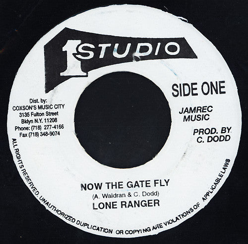 Image of Front Cover of 7" - /VG - LONE RANGER, Now The Gate Fly (Studio One; none, Jamaica ), Light marks. Label wear.,  - 4126234E