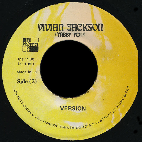 Image of Back Cover of 7" - /VG - MICHAEL PROPHET, Creation Rock / Version (Vivian Jackson (Yabby You); , Jamaica 1980, Plain Sleeve, Yellow label variant), Multiple light hairlines. WOL.,  - 4126235E
