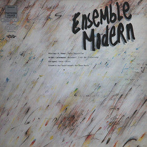 Image of Front Cover of LP - VG+/VG+ - ENSEMBLE MODERN, PETER E�TV�S - NICOLAUS A. HUBER / HELMUT LACHENMANN, Sechs Bagatellen / Mouvement (- Vor Der Erstarrung) (Deutsche Harmonia Mundi; HM 713 D, Germany 1985, Gatefold), ,  - 4126279E