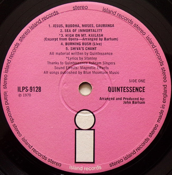 Image of Label Cover of LP - VG/VG - QUINTESSENCE, Quintessence (Island Records; ILPS 9128, UK 1970, Laminated Tri-Fold), Hairlines. Laminate creasing, light edge wear, small sticker damage to front of sleeve. ,  - 4146162S