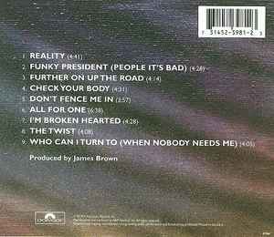 Image of Back Cover of CD - VG+/VG+ - JAMES BROWN, Reality (Polydor; 31452 3981-2, US 1995, Jewel Case), ,  - 4136143E