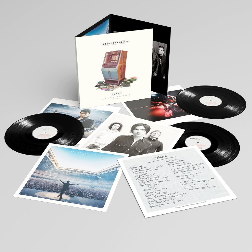 Image of Front Cover of 3xLP - NEW/NEW - STEREOPHONICS, Tune! (UMR; 5779106, UK 2026, Inner, Lyric and Art Print, Limited Edition Black Vinyl), , "Celebrating 30 years of Stereophonics, this definitive anthology compilation brings together 30 of the band's most-loved songs, personally curated by the band themselves. - 9418259C