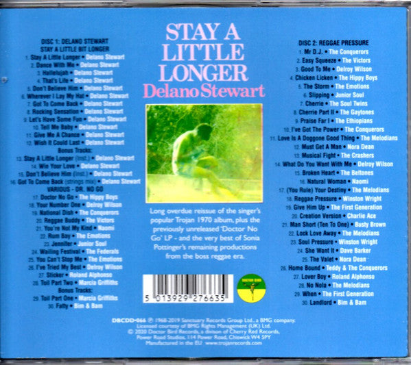 Image of Back Cover of 2xCD - EX/EX - DELANO STEWART, Stay A Little Bit Longer (Doctor Bird; DBCDD066, UK 2020 Reissue), ,  - 4156036S