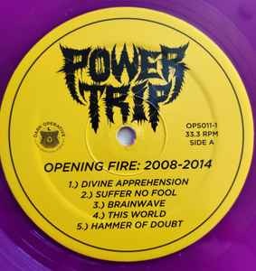 Image of Label Cover of LP - EX/VG+ - POWER TRIP, Opening Fire: 2008-2014 (Dark Operative; OPS011-1, US 2020, Insert, Purple vinyl), ,  - 4126356E
