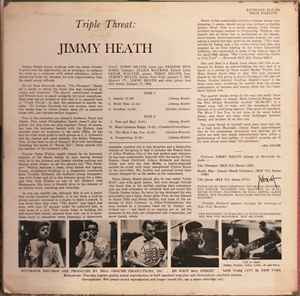 Image of Back Cover of LP - G+/VG - JIMMY HEATH, Triple Threat (Riverside Records; RLP 400, US 1962, Pasteback Sleeve, Mono), Hairlines, edge & ring wear, old price sticker, price stamped on back cover,  - 4146171S