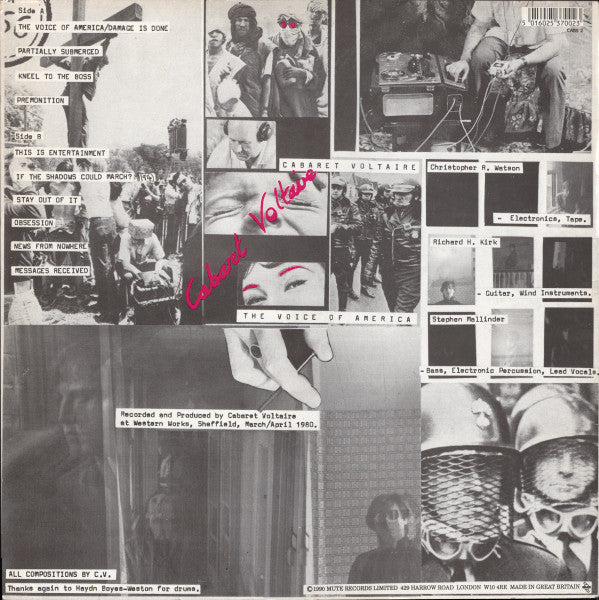 Image of Back Cover of LP - VG/VG - CABARET VOLTAIRE, The Voice Of America (The Grey Area; CABS 2, UK 1990 Reissue), Fine, light marks.,  - 4116331C