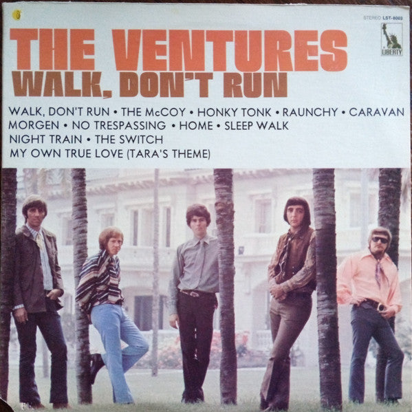 Image of Front Cover of LP - VG/VG - THE VENTURES, Walk Don't Run (Liberty; LST-8003, US 1970 Reissue, Pasteback Sleeve), Mottling, light marks only. Still in shrinkwrap. Wear to opening edge. Company inner.,  - 4146194S