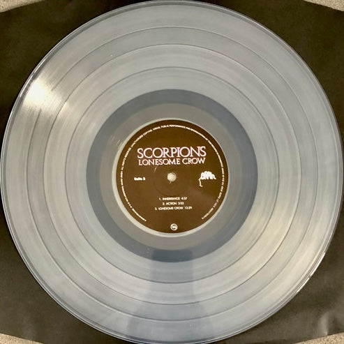 Image of Label Cover of 2xLP - NEW/NEW - SCORPIONS, Lonesome Crow (Brain; 758 3941, Germany 2026, Limited Edition, Remastered, Transparent Vinyl), , A psychedelic hard rock debut with bluesy guitar, long instrumental passages and a spacey early 70s sound. A fascinating glimpse of the Scorpions before they became arena rock heavyweights. - 4036175E
