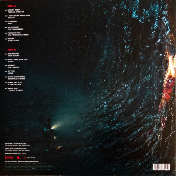 Image of Back Cover of LP - NEW/NEW - VARIOUS ARTISTS, Stranger Things: Soundtrack From The Netflix Series, Season 5 (Legacy; 19958408091, Europe 2026, Inner, Compilation, Black Vinyl), , Celebrate the epic conclusion of Netflix's Stranger Things with the official Season 5 soundtrack, a nostalgic journey back to 1987. Featuring iconic tracks that underscore the final battle in Hawkins.A1	Michael Jackson�	Rockin' RobinA2	Tiffany�	I Think We're Alone NowA3	ABBA�	FernandoA4	The Chordettes�	Mr. SandmanA5	