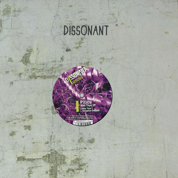 Image of Front Cover of 12" - VG/G+ - PITICU, Wee Thyo EP (Dissonant; DS019, Germany 2013), Light marks only, A	Wee ThyoB	Schweizer Audiodit - 4116318C