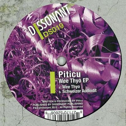 Image of Label Cover of 12" - VG/G+ - PITICU, Wee Thyo EP (Dissonant; DS019, Germany 2013), Light marks only, A	Wee ThyoB	Schweizer Audiodit - 4116318C