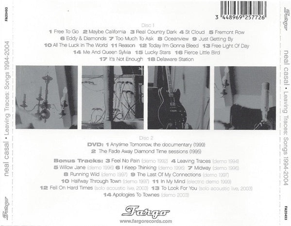 Image of Back Cover of 2xCD - VG+/VG+ - NEAL CASAL, Leaving Traces : Songs 1994-2004 (Fargo; FA20493, France 2004, Double CD Case), ,  - 4116308C
