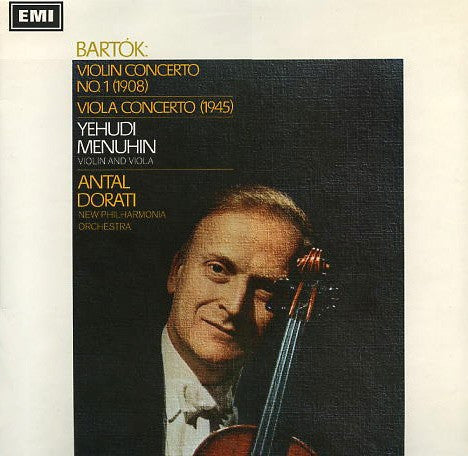 Image of Front Cover of LP - VG+/VG+ - YEHUDI MENUHIN, ANTAL DORATI, NEW PHILHARMONIA ORCHESTRA, Bart�k: Violin Concerto No. 1 (1908) / Viola Concerto (1945) (HMV Red, Semi-Circular Nipper Logo; ASD 2323, UK 1967, Laminated Flipback Sleeve), ,  - 4126401E