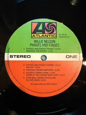 Image of Label Cover of 2xLP - VG+/VG+ - WILLIE NELSON, Phases And Stages (Rhino Records; R1 726130, Worldwide 2024 Reissue, Gatefold), Still in hype stickered shrinkwrap.,  - 4116348C