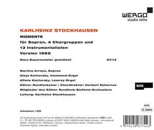 Image of Back Cover of CD - EX/EX - K. STOCKHAUSEN*, Momente - Version 1965 (Wergo; WER 6774 2, Germany 2014), ,  - 4136198E