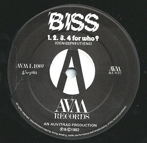 Image of Front Cover of LP - /VG - BISS, 1.2.3.4. For Who? (AVM Records; AVM 1001, UK 1982), Strong VG, light marks only,  - 4146211S