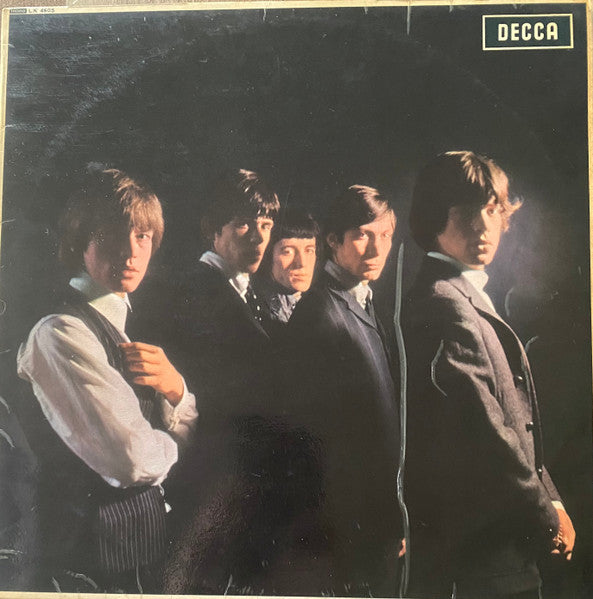 Image of Front Cover of LP - G/G+ - THE ROLLING STONES, The Rolling Stones (Decca Red Unboxed, Variant Z "Made In England - The Decca Record Co Ltd" On Top & NCB on right hand side, No "BIEM"; LK 4605, UK 1964, Laminated Flipback Sleeve With Mona Prnted As Track A4, Variant A1, Mono), Lots of hairline marks but all light, Plays pretty well, Sleeve intact but has laminate creasing, Splits to top and spine and yellowed rear. ,  - 4116255C