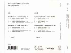 Image of Back Cover of 2xCD - VG/VG+ - BRAHMS*, ROBIN TICCIATI, SCOTTISH CHAMBER ORCHESTRA, The Symphonies (Linn Records; CKD 601, Europe 2017, Triple Digipak), Sleeve is 95% Excellent but has an unfortunate deep tear on the spine.,  - 4136201E