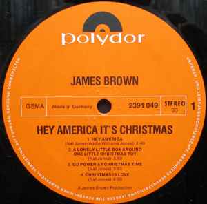 Image of Label Cover of LP - VG+/EX - JAMES BROWN, Hey America It's Christmas (Polydor; 2391 049, Germany 1972), Light ringwear. Sticker on back of sleeve.,  - 4126386E