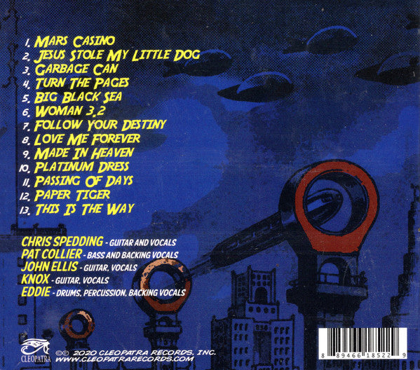 Image of Back Cover of CD - VG+/VG+ - THE VIBRATORS WITH CHRIS SPEDDING, Mars Casino (Cleopatra; CLO1852, US 2020, Digipak), ,  - 4136228E